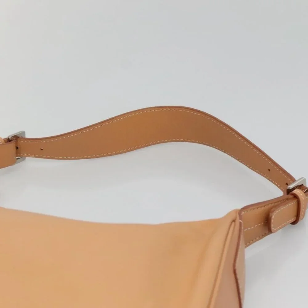 Authentic BURBERRY Shoulder Bag Leather Beige Silver - Picture 15 of 16